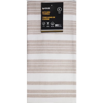 InHouse Premium 2 Pack Cotton Woven Terry Tea Towels Tan 2 ea, $5.00/1ea