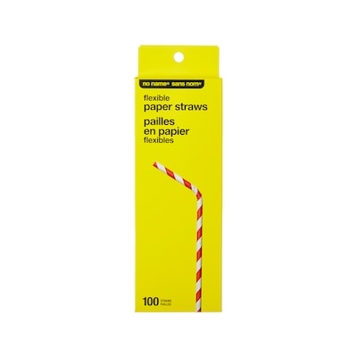 No Name Flexible Paper Straws 100 Pack 100 ea, $0.04/1ea