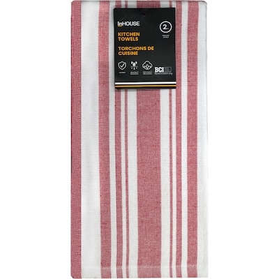 InHouse Premium 2 Pack Kitchen Towels Basketweave Red 1 ea, $12.00/1ea