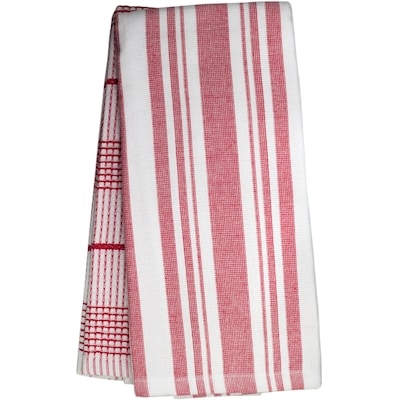 Premium 2 Pack Kitchen Towels Basketweave Red