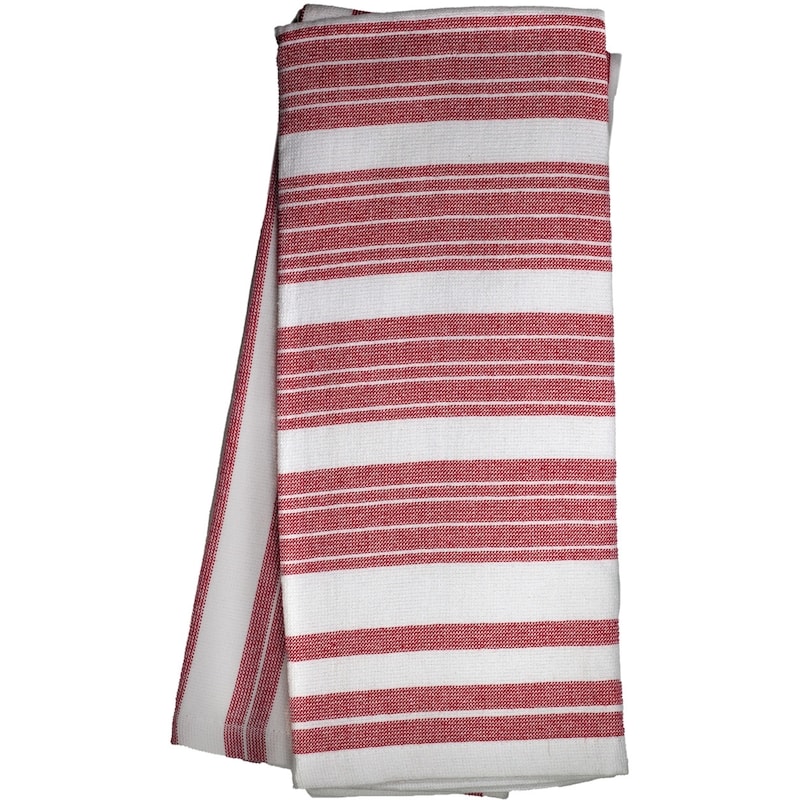 Premium 2 Pack Cotton Woven Terry Tea Towels Red