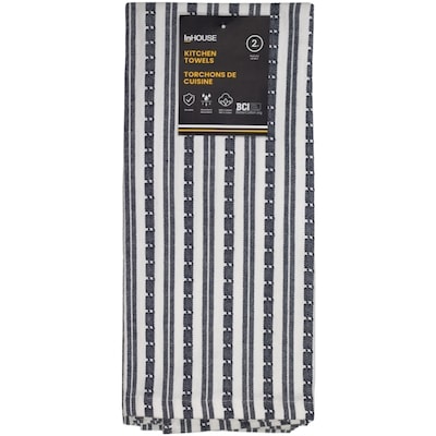 InHouse Premium 2 Pack Kitchen Towels Basketweave Black 2 ea, $6.00/1ea