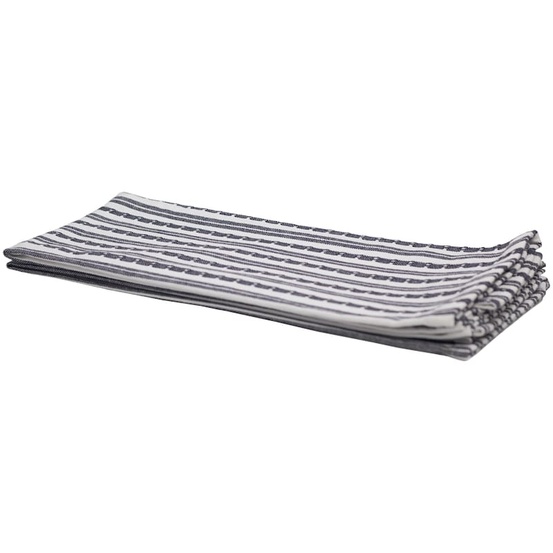 Premium 2 Pack Kitchen Towels Basketweave Black