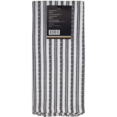 Premium 2 Pack Kitchen Towels Basketweave Black