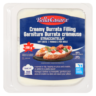 Bella Casara Fromage italien doux et crémeux stracciatella 200 g, 4,00 $/100g