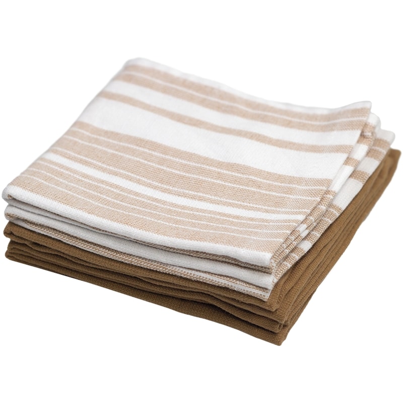 Premium 5 Pack Cotton Terry Dishcloth Tan