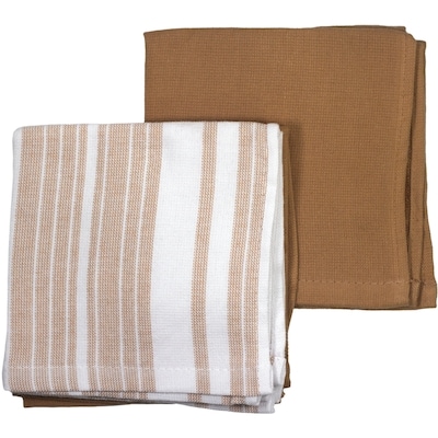 Premium 5 Pack Cotton Terry Dishcloth Tan
