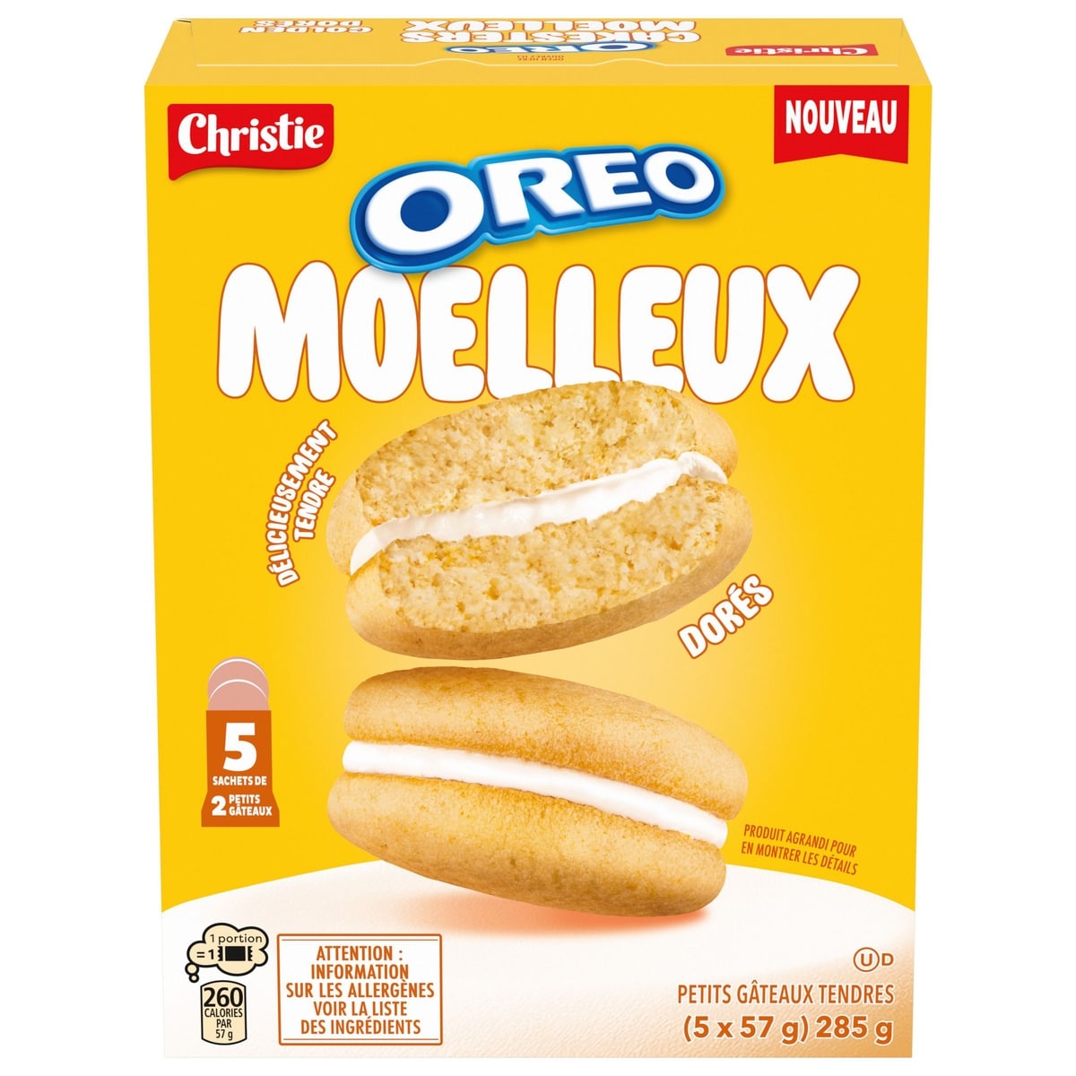 Christie OREO Moelleux Petits gâteaux tendres, Dorés 285 g, 2,28 $/100g