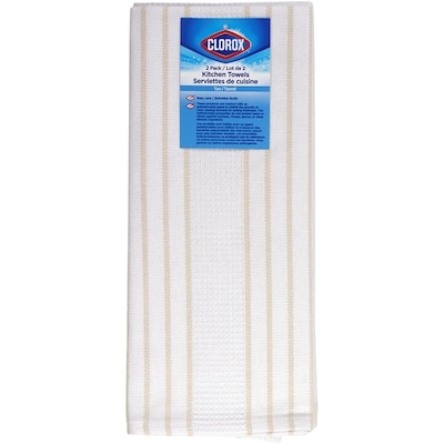 Clorox Lot De 2 Torchons De Cuisine Gaufré À Tissage Plat Tan 2 ea, 7,50 $/1ch
