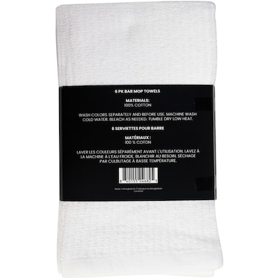 Premium 6 Pack Bar Mop Towel White