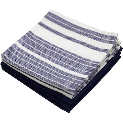 Premium 5 Pack Cotton Terry Dishcloth Navy