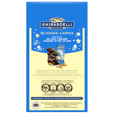 Sachet de lapins de Pâques en chocolat noir Caramel et sel de mer