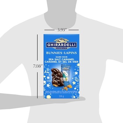 Sachet de lapins de Pâques en chocolat noir Caramel et sel de mer