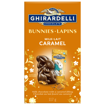 Ghirardelli Sachet de lapins de Pâques en chocolat au lait Caramel 117 g, 8,55 $/100g