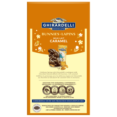 Sachet de lapins de Pâques en chocolat au lait Caramel