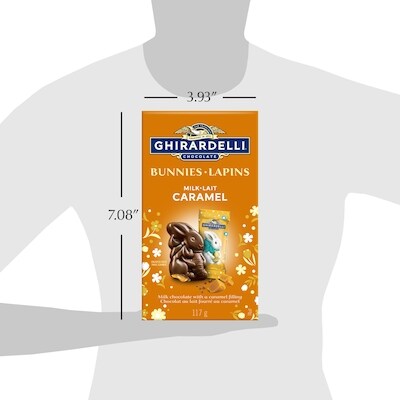 Sachet de lapins de Pâques en chocolat au lait Caramel