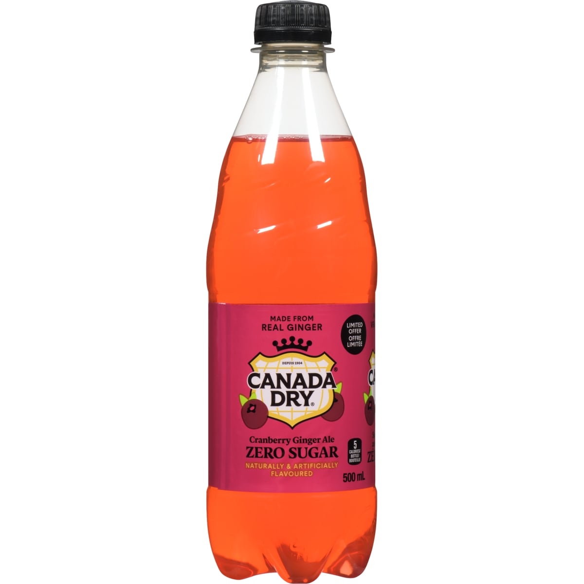 Canada Dry Cranberry Ginger Ale, Zero Sugar 500 ml, $0.66/100ml