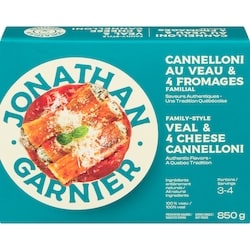 Jonathan Garnier Cannelloni de veau et 4 fromages 850 g, 1,76 $/100g