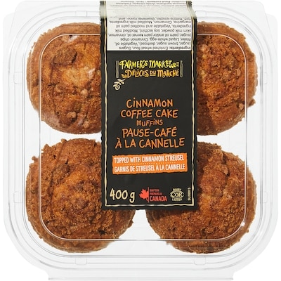 Farmer's Market Cinnamon Coffee Cake Muffins 400 g, $1.25/100g