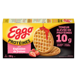 Kellogg’s Eggo Protéines gaufres saveur explosion de fraises 280 g, 2,68 $/100g