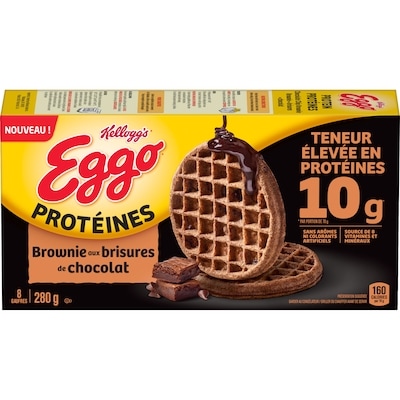 Kellogg’s Eggo Protéines gaufres brownie aux brisures de chocolat 280 g, 2,50 $/100g