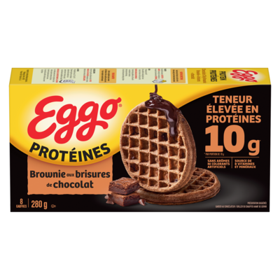 Kellogg’s Eggo Protéines gaufres brownie aux brisures de chocolat 280 g, 2,85 $/100g