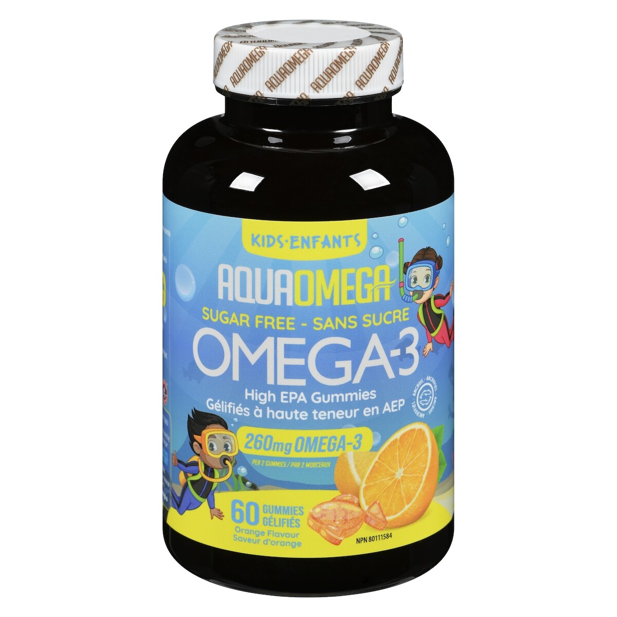 Aqua Omega Omega-3 gélifiés à haute teneur en aep saveur d'orange enfants 1 ea, 51,99 $/1ch