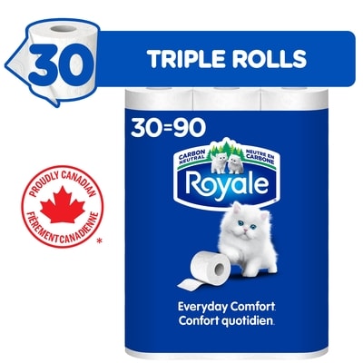 Royale Original Toilet Paper, 30 Equal 90 Rolls, 363 Bathroom Tissues per roll 1 ea, $29.99/1ea