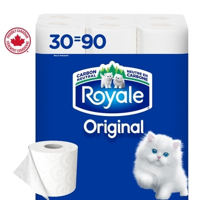 Royale Original Toilet Paper, 30 Equal 90 Rolls, 363 Bathroom Tissues per roll 1 ea, $29.99/1ea
