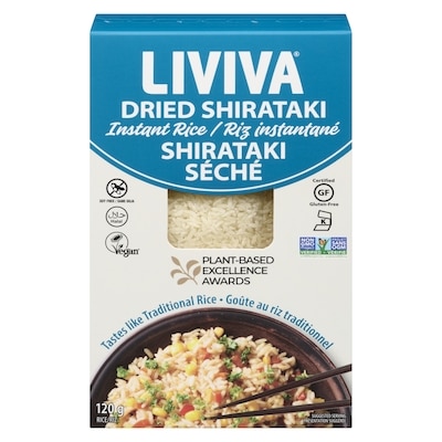LIVIVA Riz riz instantané shirataki séché 120 g, 3,75 $/100g