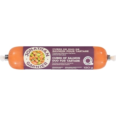 Jonathan Garnier Cubes de duo de saumon pour tartare 130 g, 7,69 $/100g