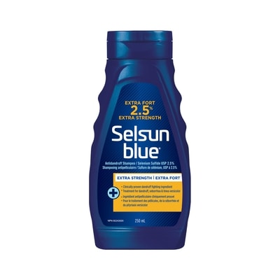 Selsun Blue Shampooing antipelliculaire extra fort 2.5%, Sulfure de sélénium 2.5% 250 ml, 6,40 $/100ml