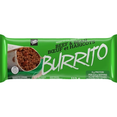 TINA'S Burrito, Beef & Bean 113 g, $1.58/100g
