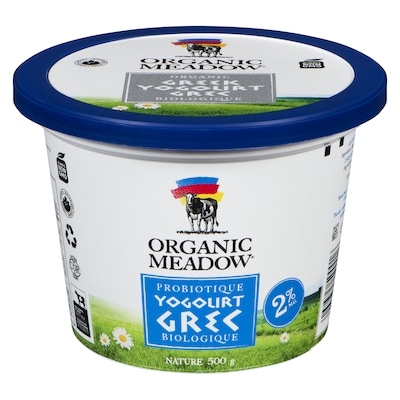 Organic Meadow Yogourt grec probiotique nature biologique 2 % m.g. 500 g, 1,50 $/100g