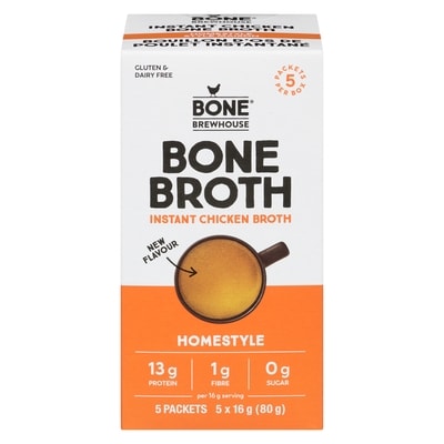 Bone Brewhouse Bone Broth Instant Chicken Broth Homestyle 16 g, $62.44/100g