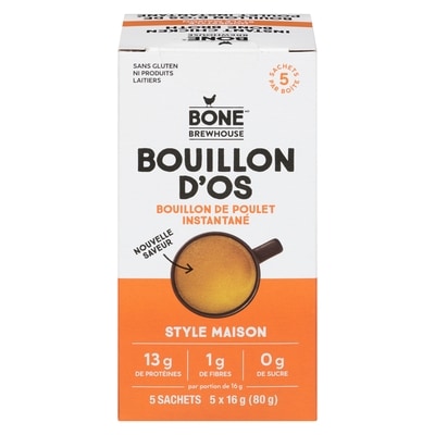 Bone Brewhouse Bouillon d'os bouillon de poulet instantané style maison 16 g, 58,06 $/100g