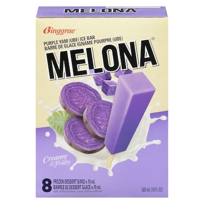 Binggrae Melona Frozen Dessert Bars Purple Yam Ube Ice Bar 560 ml, $1.28/100ml