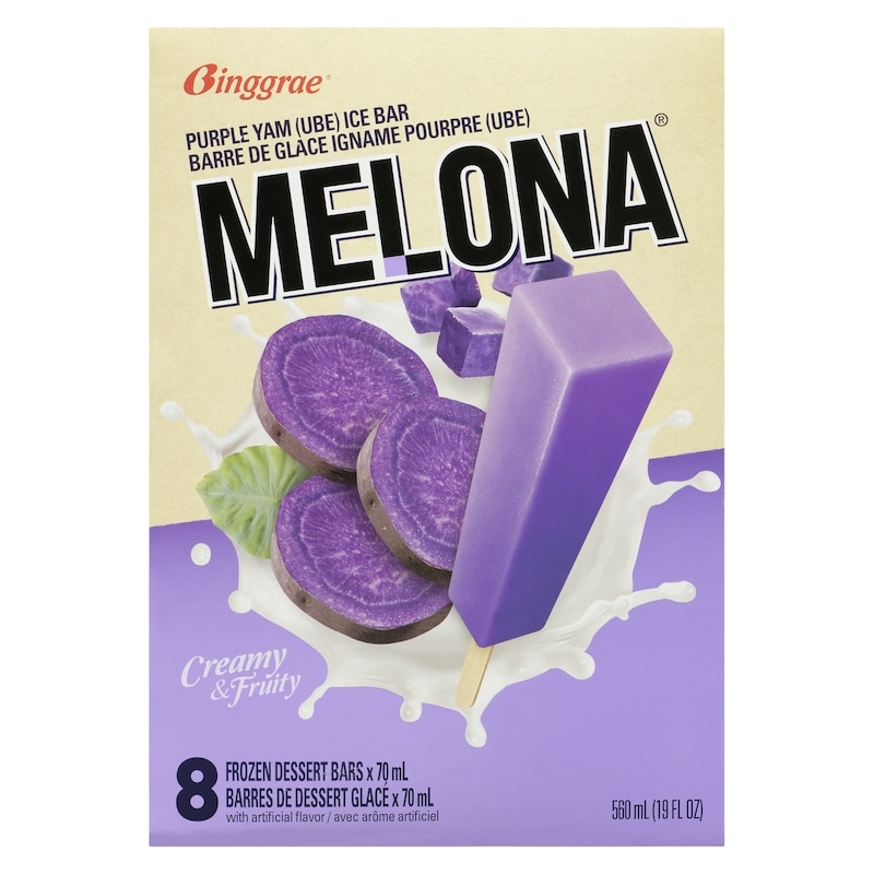 Melona Frozen Dessert Bars Purple Yam Ube Ice Bar