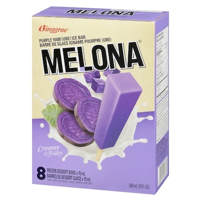 Melona barres de dessert glacé barre de glace igname pourpre ube
