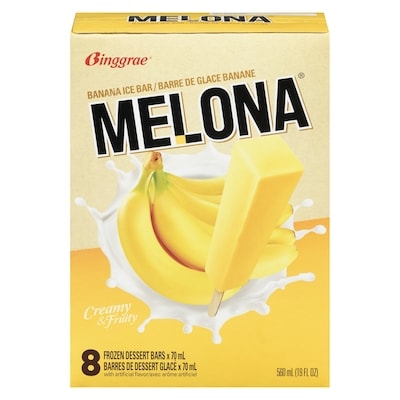 Binggrae Melona Frozen Dessert Bars Banana Ice Bar 560 ml, $1.25/100ml