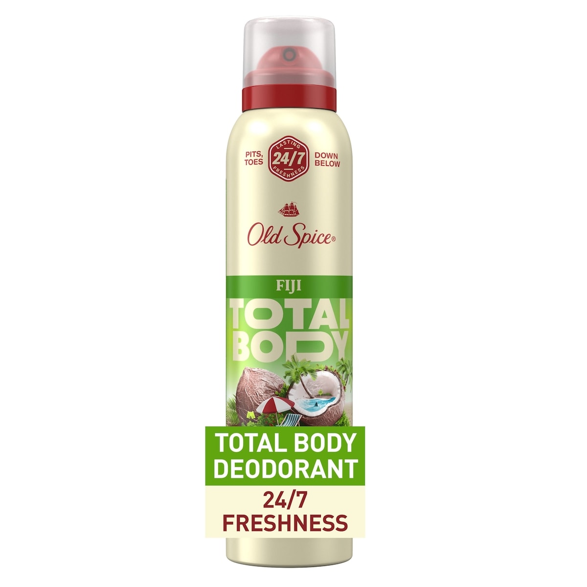 Old Spice Whole Body Deodorant for Men, Total Body Deodorant, Fiji, Aluminum Free Spray for 24/7 Freshness 99 g, $19.18/100g