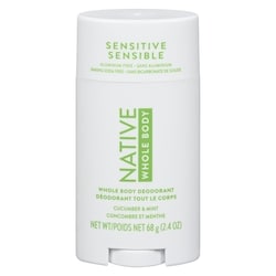 Native Déodorant Tout le corps Concombre et menthe pour peau sensible 68 g, 22,06 $/100g