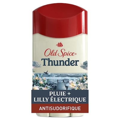 Old Spice Antisudorifique et désodorisant pour hommes, parfum Tonnerre, fraîcheur et protection contre la transpiration durables 24 heures sur 24, 7 jours sur 7, 73 g 73 g, 13,68 $/100g