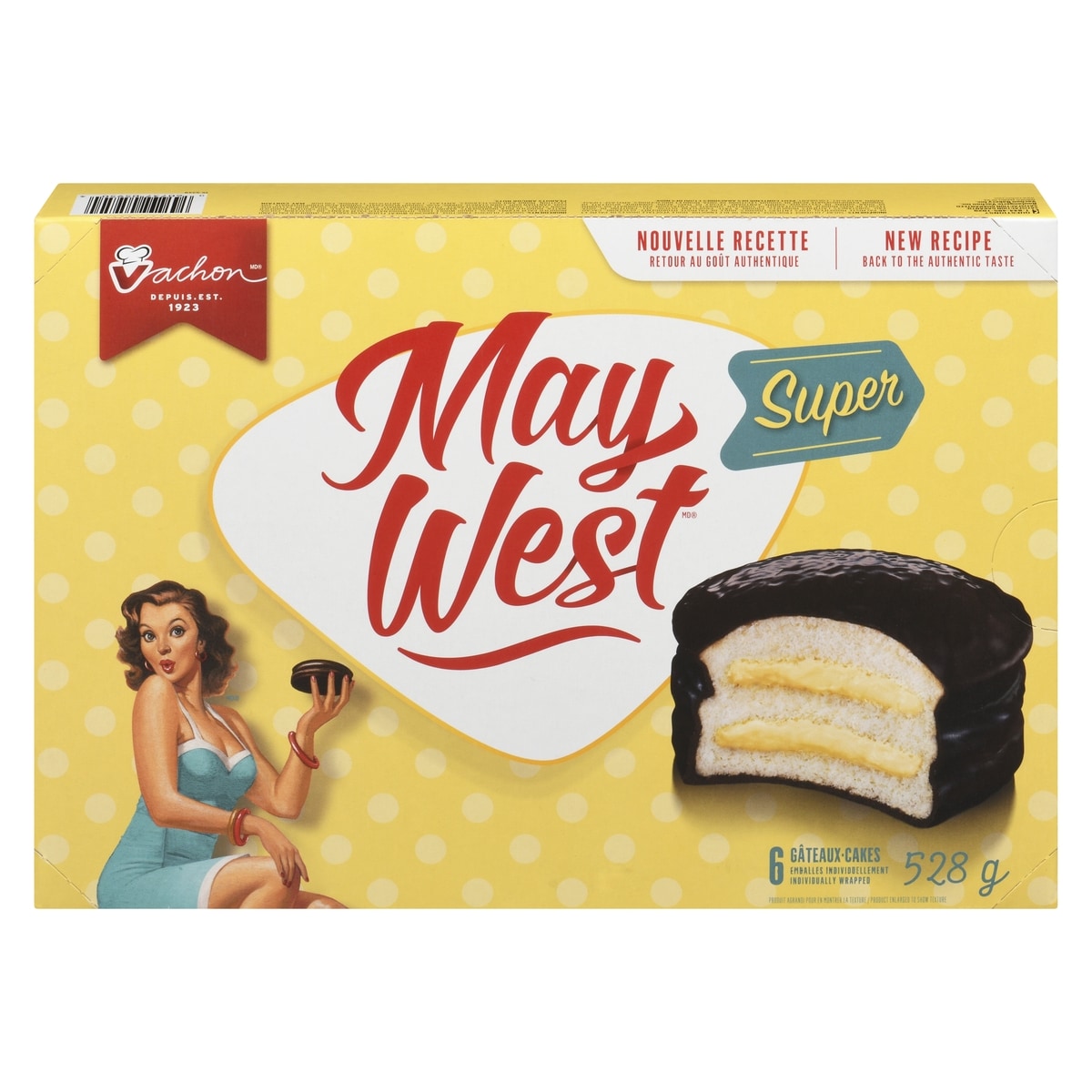 Vachon May West Cake 6x88.0 g, $1.80/100g