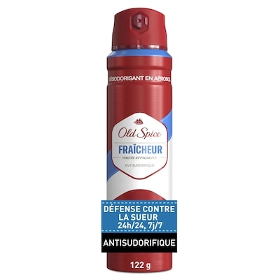 Old Spice Antisudorifique et désodorisant invisible en aérosol pour hommes, fraîcheur 24 heures sur 24, 7 jours sur 7, protection durable contre la transpiration et les odeurs, parfum légendaire, Haute efficacité, parfum Fraîcheur 122 g, 7,37 $/100g