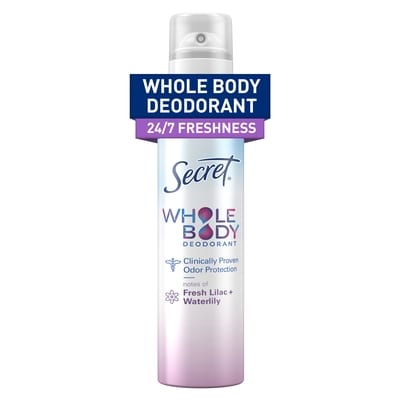 Secret Whole Body Stick Aluminum Free Deodorant for Women with notes of Fresh Lilac Waterlily 68 g, $27.93/100g