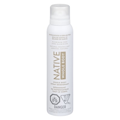 Native Whole Body Deodorant Spray, Sandalwood & Shea Butter  99 g, $18.17/100g
