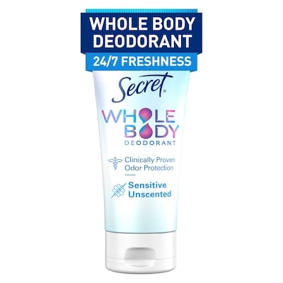 Secret Whole Body Aluminum Free Deodorant Invisible Cream Unscented 85 g, $22.34/100g