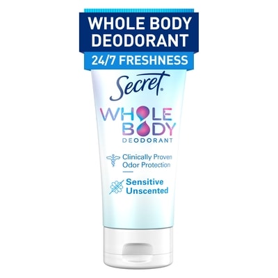 Secret Whole Body Aluminum Free Deodorant Invisible Cream Unscented 85 g, $22.34/100g