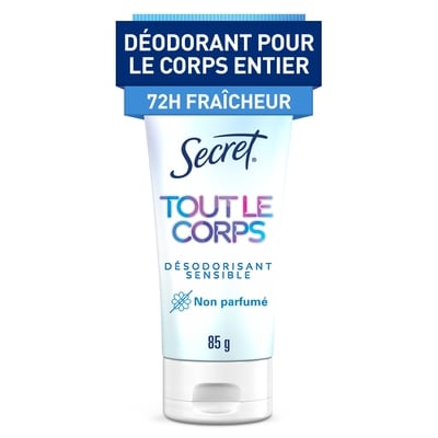 Secret Désodorisant Tout le corps sans aluminium, crème clarté, non parfumé 85 g, 22,34 $/100g